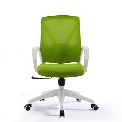 lskdnrufh Drehbarer Arbeitsstuhl mit mittelhoher Rückenlehne und Netzstoff, modisch, verstellbar, ergonomisch, mit Rollen, Rückenlehne for Studien- und Konferenzstühle(Green) von lskdnrufh