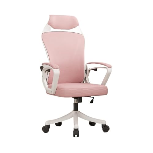 lskdnrufh Ergonomische Stühle mit hoher Rückenlehne for Schlafzimmer, Gaming, Lendenwirbelschutz, Home Offices, bequemer Drehstuhl mit Scrollfunktion(Pink) von lskdnrufh