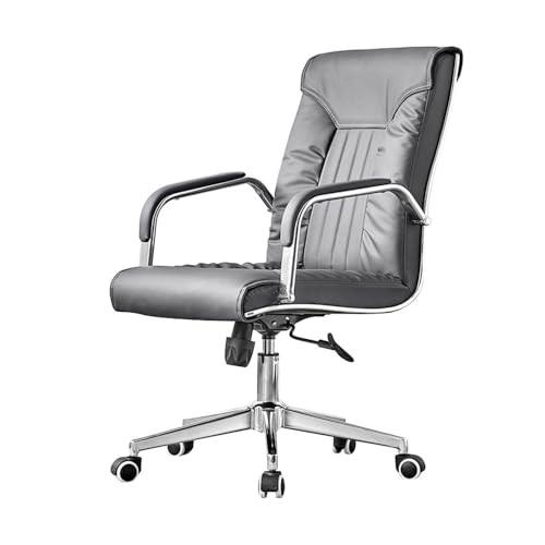 lskdnrufh Ergonomischer Schreibtischstuhl for das Home Office, Chefsessel mit hoher Rückenlehne, PU-Leder, Bürostühle mit Armlehne(Gray) von lskdnrufh