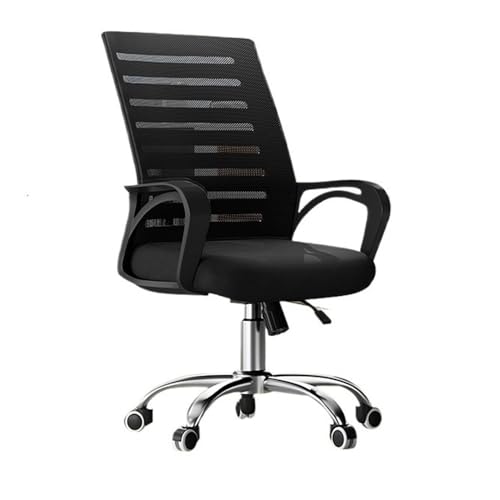 lskdnrufh Gestreifte Netzrückenlehnen Drehbarer Arbeitsstuhl Bürostühle Ergonomische Schreibtischstühle mit Rädern(Black) von lskdnrufh