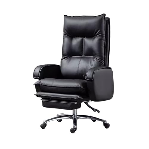 lskdnrufh Haushalt Liege Faul Sofa Stuhl Bequeme Sitzende Büro Mikrofaser PU Leder Drehstühle(Black) von lskdnrufh