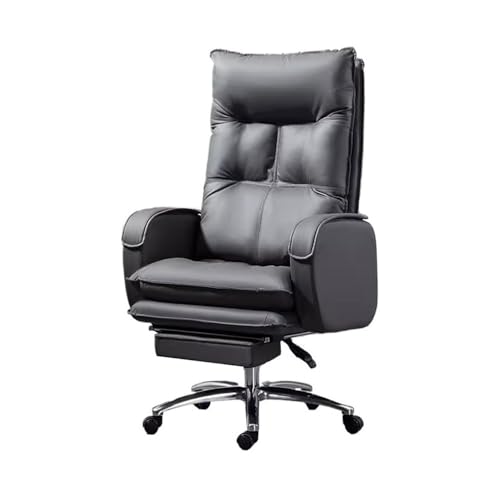 lskdnrufh Haushalt Liege Faul Sofa Stuhl Bequeme Sitzende Büro Mikrofaser PU Leder Drehstühle(Gray) von lskdnrufh