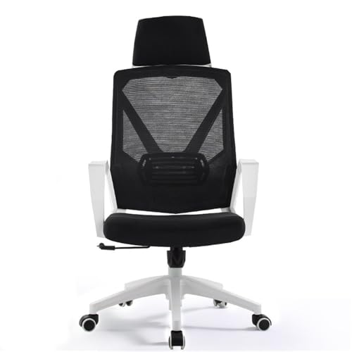 lskdnrufh Hohe Rückenlehne mit Kissen Bürostuhl Bequemer Heimdrehstuhl Konferenzstuhl Netzarmlehnen und Räder Ergonomische Stühle(Black) von lskdnrufh
