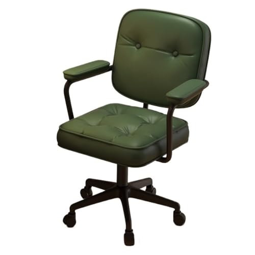 lskdnrufh Home Bequeme Bürostühle Kleine Büro Kunstleder Schlafzimmerstühle Hebedrehstuhl mit Rädern(Green) von lskdnrufh