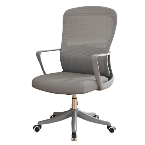 lskdnrufh Home Desk Mesh Feste Armlehne Bürostuhl Ergonomische Büro-Chefstühle mit Lordosenstütze(Gray) von lskdnrufh