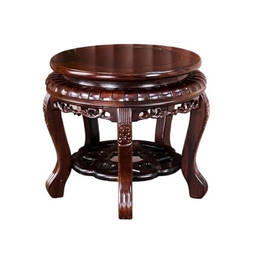 lskdnrufh Home Vase Fischglas Display Stand Rund Ebenholz Carving Hohe Bein Bonsai Basis von lskdnrufh