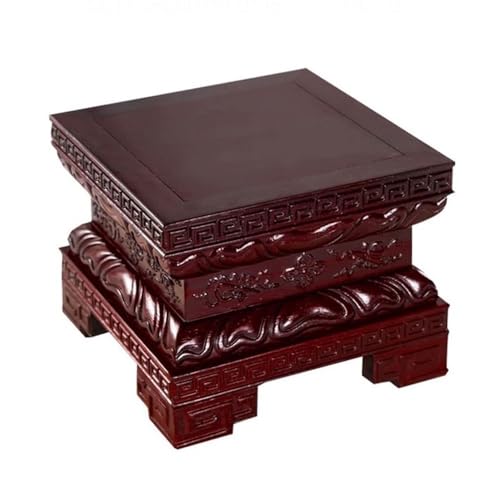 lskdnrufh Home Vase Fishbowl Display Stand Square Mahagoni Carving Hohe Bonsai Basis(Small) von lskdnrufh
