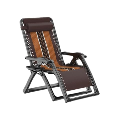 lskdnrufh Klappbare Loungesessel, Freizeitstühle for den Balkon zu Hause, stabile Rückenlehne for EIN Nickerchen im Büro, Strandstuhl(Brown) von lskdnrufh