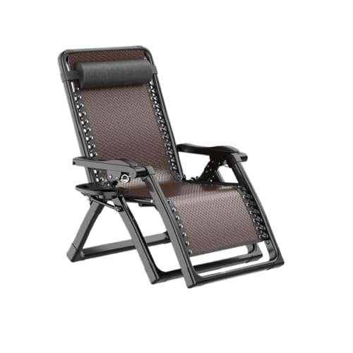 lskdnrufh Klappbare Loungesessel, Freizeitstühle for den Balkon zu Hause, stabile Rückenlehne for EIN Nickerchen im Büro, Strandstuhl(Dark Brown) von lskdnrufh