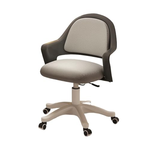 lskdnrufh Kleiner Bürostuhl mit Liftfunktion, Bequeme Büros, Heim-Rückenlehne, Arbeitsstühle, Schlafzimmer-Schreibtischstühle(Gray) von lskdnrufh