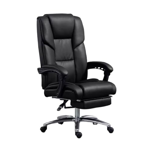 lskdnrufh Luxus-Drehstuhl kann Chefsessel Home High Back Study Chairs Ergonomischer Sessel anheben(Black) von lskdnrufh