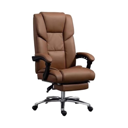 lskdnrufh Luxus-Drehstuhl kann Chefsessel Home High Back Study Chairs Ergonomischer Sessel anheben(Brown) von lskdnrufh
