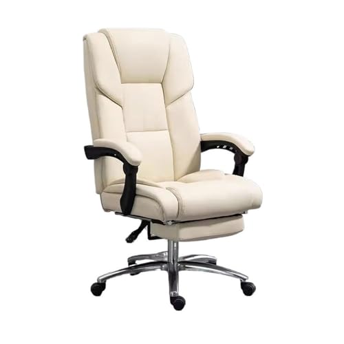 lskdnrufh Luxus-Drehstuhl kann Chefsessel Home High Back Study Chairs Ergonomischer Sessel anheben(White) von lskdnrufh