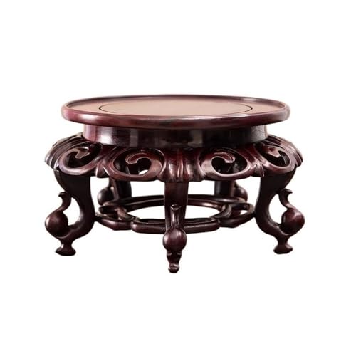 lskdnrufh Mahagoni Carving Runde Basis Ornamente, mit Bein Home Vase Fishbowl Display Halter(Large) von lskdnrufh