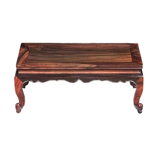 lskdnrufh Mahagoni Vase Display Stand Rechteckig mit Bein Holzschnitzerei Bonsai Basis Handwerk von lskdnrufh
