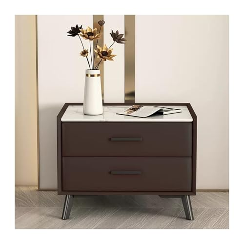 lskdnrufh Nachttisch Holz Rechteck Kaffee Einfach Lackiert Schiefer Schrank Schlafzimmer Nachttischs Schließfach 2 Schubladen Lagerung(50 * 40 * 45CM) von lskdnrufh