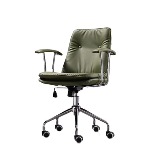 lskdnrufh PU-Leder Büro Bequeme ergonomische verstellbare Drehstühle Home-Office-Schreibtischstühle mit Rädern und Armlehnen Konferenzstuhl(Green) von lskdnrufh