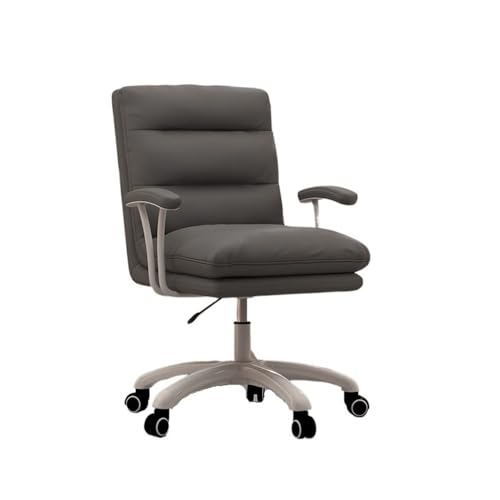 lskdnrufh Platzsparender ergonomischer Stuhl, Home-Office-Stühle, PU-Leder, Drehstuhl for mittelhohe Rückenlehne, Drehstuhl for Kosmetiktische von lskdnrufh