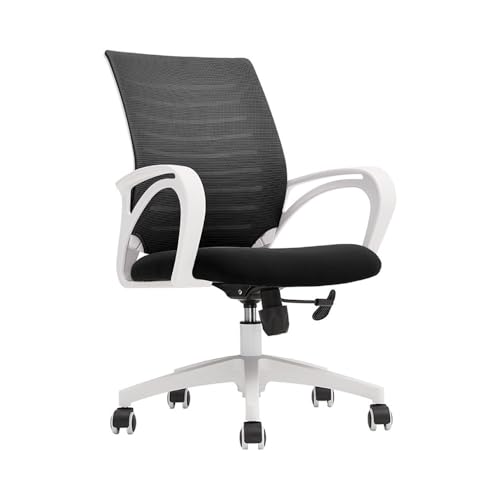lskdnrufh Rolling Swivel Task Chairs Ergonomischer Bürostuhl Home Wheels Mid Back Mesh Offices Desk(Black) von lskdnrufh