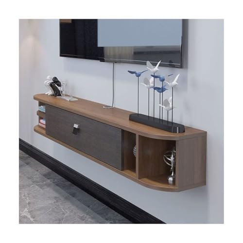 lskdnrufh Schmale schwebende TV-Regal-Wandkonsole unter dem Entertainment-Regal, TV-Ständer mit offenem Stauraum(Walnut) von lskdnrufh