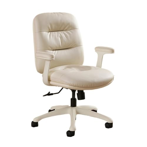 lskdnrufh Schreibtischstühle for das Home Office, ergonomischer Bürostuhl mit mittlerer Rückenlehne und Rollen, Drehstühle aus PU-Leder zur Platzersparnis, Beige lskdnrufh Schreibtischstühle for das Home Office, ergonomischer Bürostuhl mit mittlerer Rückenlehne und Rollen, Drehstühle aus PU-Leder zur Platzersparnis, Beige von lskdnrufh