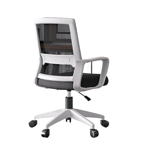 lskdnrufh Schreibtischstuhl for Mann und Frau, ergonomischer Bürostuhl mit Rollen, Netzrückenlehne, Drehstuhl(Black) von lskdnrufh