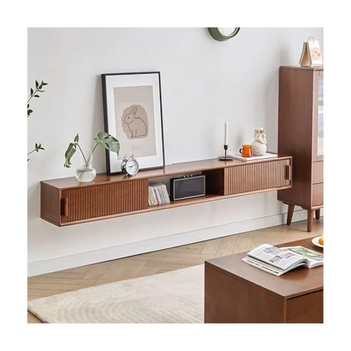 lskdnrufh Schwebender TV-Ständer aus Holz, 59''/71'' Entertainment Center-Medienkonsole, an der Wand montiertes Regal unter dem Fernseher(Walnut,150 * 22 * 25cm) von lskdnrufh