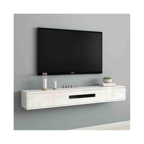 lskdnrufh Schwebender TV-Ständer zur Wandmontage for unter Fernseher, 70,9-Zoll-Medienkonsole aus Eichenholz mit Stauraum for Wohnzimmer und Schlafzimmer(White) von lskdnrufh