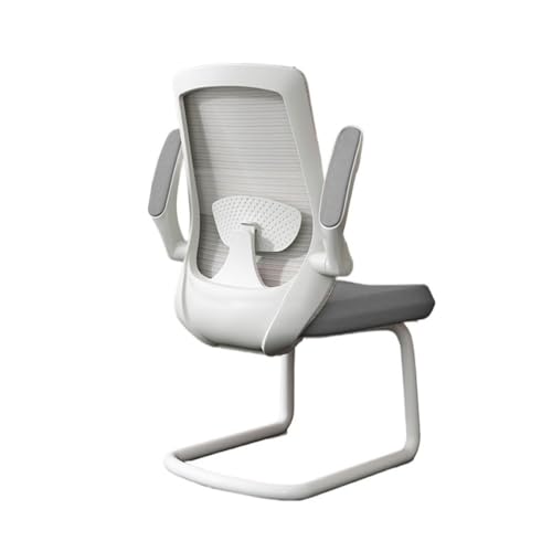 lskdnrufh Verstellbare Armlehnen und Metallschlittenbasis, Chefsessel, Empfangsstühle mit Netzrücken(White) von lskdnrufh