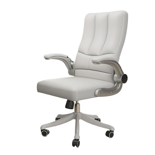 lskdnrufh Verstellbarer Schreibtisch mit gepolsterter Armlehne for den Heimbereich, Chefsessel, verstellbare Lederstühle, drehbarer Bürostuhl mit hoher Rückenlehne(White) von lskdnrufh