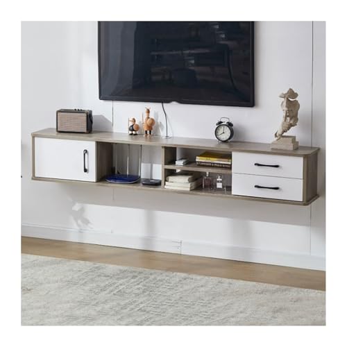 lskdnrufh Wohnzimmer TV-Regale Wandmontage Schwimmende TV-Ständer Entertainment Media Console Center Lagerschrank(Gray,150 * 24 * 28cm) von lskdnrufh