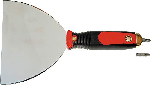 HAROMAC Schraubgriffspachtel, PH2/150mm, rostfrei, 2 K Softgriff in rot, mit magnetischem Bithalter und Bit von lsr tools