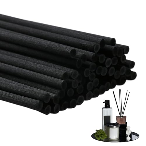 50 Stück schwarze Schilfrohr-Diffusorstäbchen, 30 cm x 4 mm dick, extra lange Schilfrohrstäbchen für Diffusoren, Aroma, ätherisches Öl, Diffusor, Ersatz-Nachfüllstäbchen für Schlafzimmer, Zuhause, von ltteea
