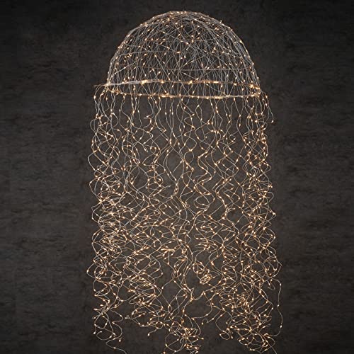 Luca Lighting Quallenförmiger Leuchter mit warm-weißer LED-Beleuchtung - H150 x Ø45 cm - Silber von luca lighting