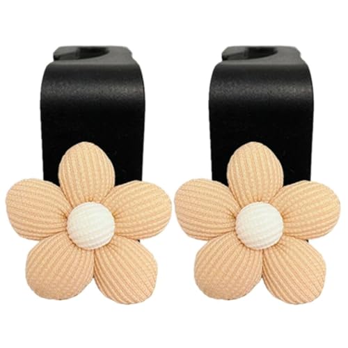 luchike Blumen-Autohaken für Geldbörsen und Taschen, 2 Stück, Autositz-Haken für Geldbörsen, Einkaufstaschen, Auto-Organisationszubehör, Braun von luchike