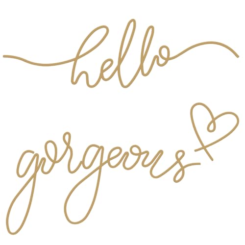 luchike Hello Gorgeous Gold Wandkunst Metall Schlafzimmer Wanddekoration Gold Bürozubehör für Wohnzimmer Büro Schlafzimmer Badezimmer Hotel Zuhause von luchike