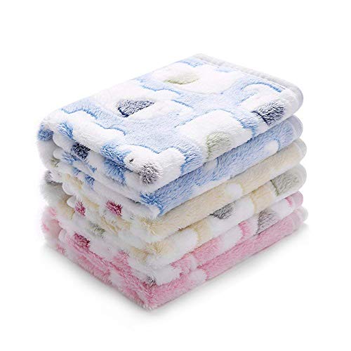 luciphia Hundedecke Katzendecke Waschbar, 1 Pack 3 Decken für Kleine Mittlere Hunde Katzen, Kuscheldecke Hund Flauschig Weiche Warme Fleece Haustier Decken, Hundedecke für Unterwegs, Sofa 76 * 52CM von luciphia