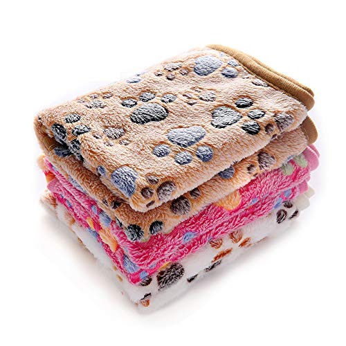 luciphia Hundedecke Katzendecke Waschbar, 1 Pack 3 Decken für Kleine Mittlere Hunde Katzen, Kuscheldecke Hund Flauschig Weiche Warme Fleece Haustier Decken, Hundedecke für Unterwegs, Sofa 76 * 52CM von luciphia
