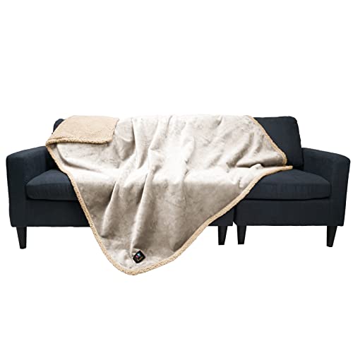 luciphia Decken Wasserdicht Haustierdecke Flaushig Doppelschichtig-Verdicht Hundedecke Katze Welpe Grauweiß L (145 * 165CM) von luciphia