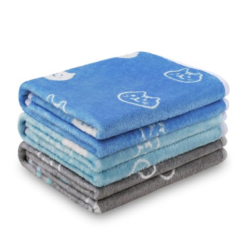 luciphia Hundedecke Katzendecken Waschbar Flauschig, 1 Pack 3 Decken Super Weich Fluffy, Kuscheldecke Fleece Haustier Decken für Hunde Katzen, Kann für Sofas, Autos, Betten, Katzenkopf 76 * 104cm von luciphia