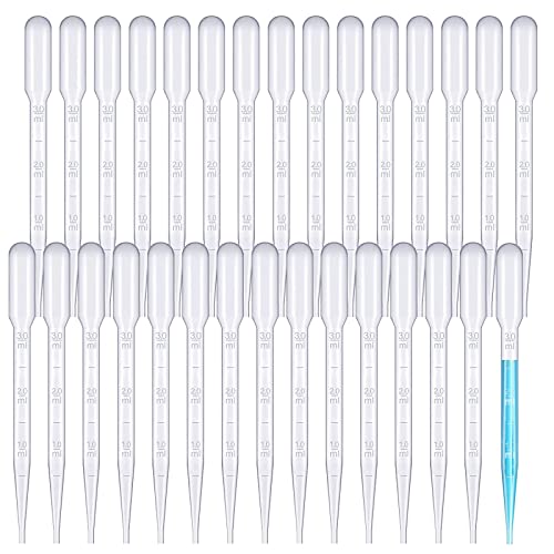 luckaide 100 Stück Pipetten, 3 ml Einwegpipetten, Pipetten Plastik, Pipette für Labor Versuch,ätherische Öle,Klassenzimmer Experiment von luckaide