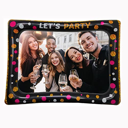 luckaide Aufblasbarer Fotorahmen, Selfie Bilderrahmen, Photo Booth Requisiten, Selfie Rahmen Aufblasbare Photo Booth Requisiten für Jungen und Mdchen Party Deko 65x78cm von luckaide