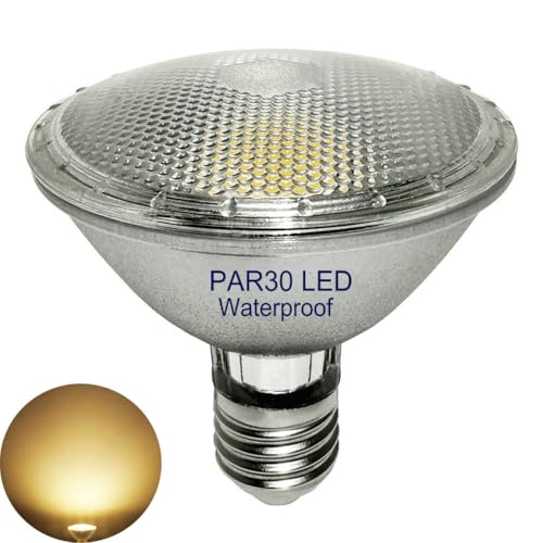 12W PAR30 LED Glas Reflektor Lampe,Warmweiß,Wasserdicht,Innen und Außenbereich,Nicht Dimmbar,Warmweiss 3000K,E27 LED Strahler Licht,Flutlicht Glühbirne(Ersetzt 70W-100W Halogen) von luckmax