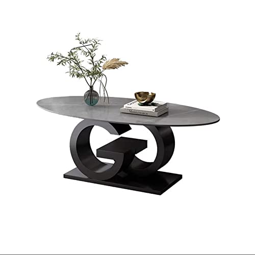 Side Table Couchtisch mit Metallfuß for Wohnzimmer, ovaler Mitteltisch, robuster moderner Teetisch, Sofa-Cocktailtisch for Küche, Balkon, Büro, Besprechungsraum, einfache Montage Beistelltische ( Colo von luckxuan