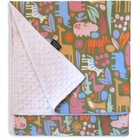 Zoo Safari Kuscheldecke - Minkee Stoff Gepaart Mit Designer Baumwolldruck von luckyduckydesigns
