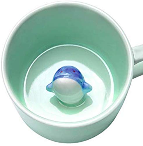 3D Kaffee Becher CUTE CARTOON ANIMAL Keramik – Baby Tasse innen, Best Tasse Office & Geburtstag Geschenk 8 Oz Delfin von luckyse