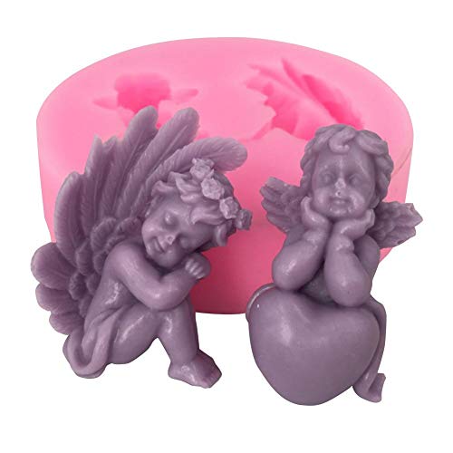 Silikon Seife Form, Silikonform Engel SeifengießForm Kerze Handgefertigt Silikon Form Zum Backen Und Basteln Herz Rose Blume FüR Kuchen Muffins Handgefertigte Seife Kekse Schokolade EiswüRfel 3d Mould von luckything