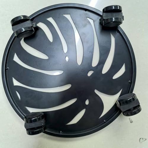 lucpur 1 x 30,5 cm großer Metall-Pflanzen-Caddy mit Rädern, rollender Pflanzenwagen von lucpur