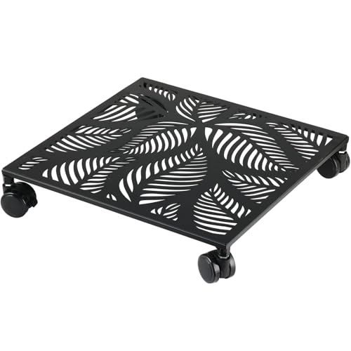 lucpur Quadratischer Pflanzkorb aus Metall mit Rädern, tropischer Farn, 30,5 cm, 1 Stück von lucpur