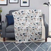 Bernhardiner Fleecedecke Alpine Winterszene, Geschenk Für Hundemama von lucyandnorman